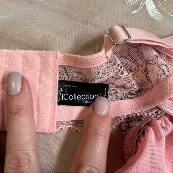 Pink and Black Lace Babydoll Lingerie Dress -Size S -NW05 - Picture 9 of 10